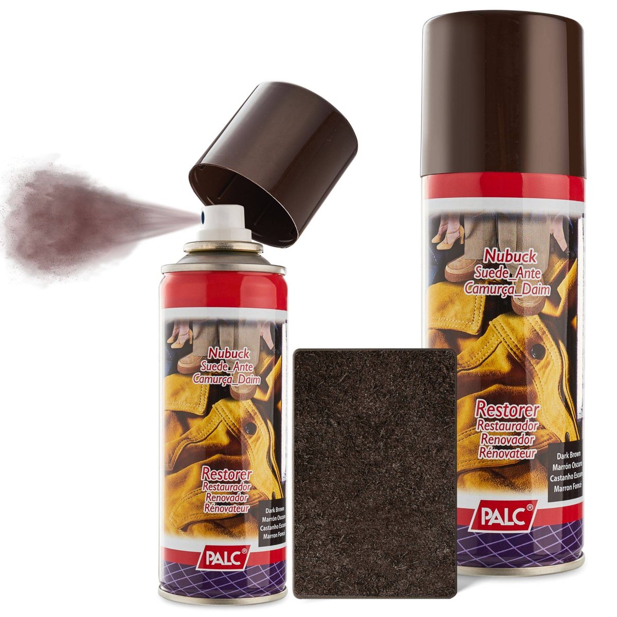 2x SPRAY DO ZAMSZU I NUBUKU PALC 200 ml CIEMNY BRĄZ