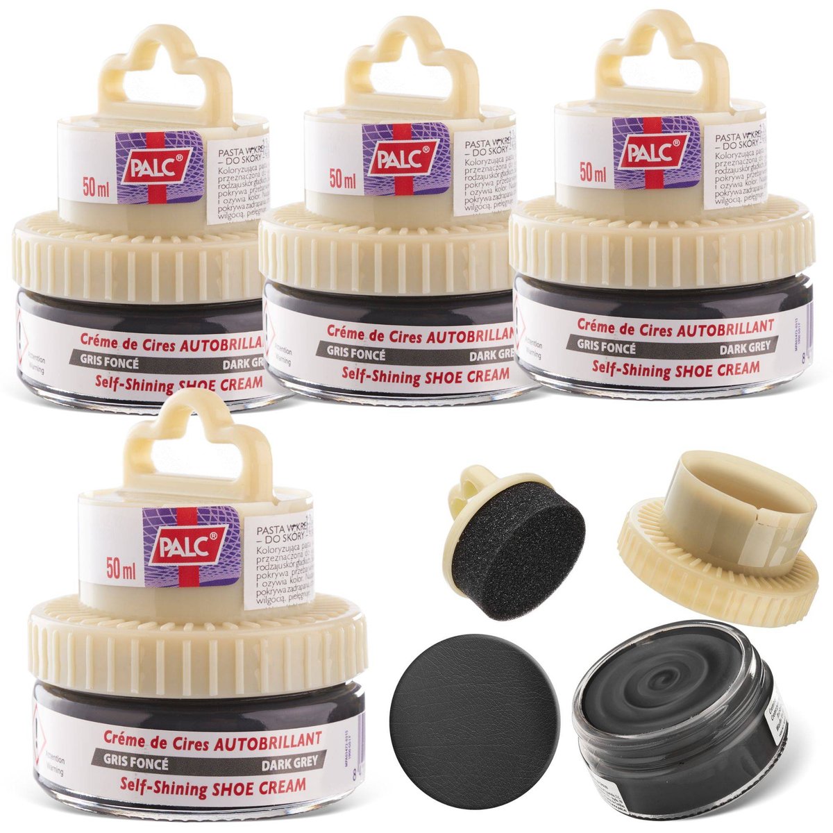 4x PALC PASTA W KREMIE 2W1 Z APLIKATOREM 50ML CIEMNY SZARY