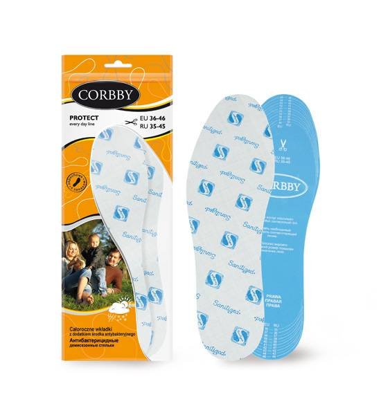 CORBBY WKŁADKI DO BUTÓW PROTECT Z ZAPACHEM BIOFRESH 1231C UNIVERSAL