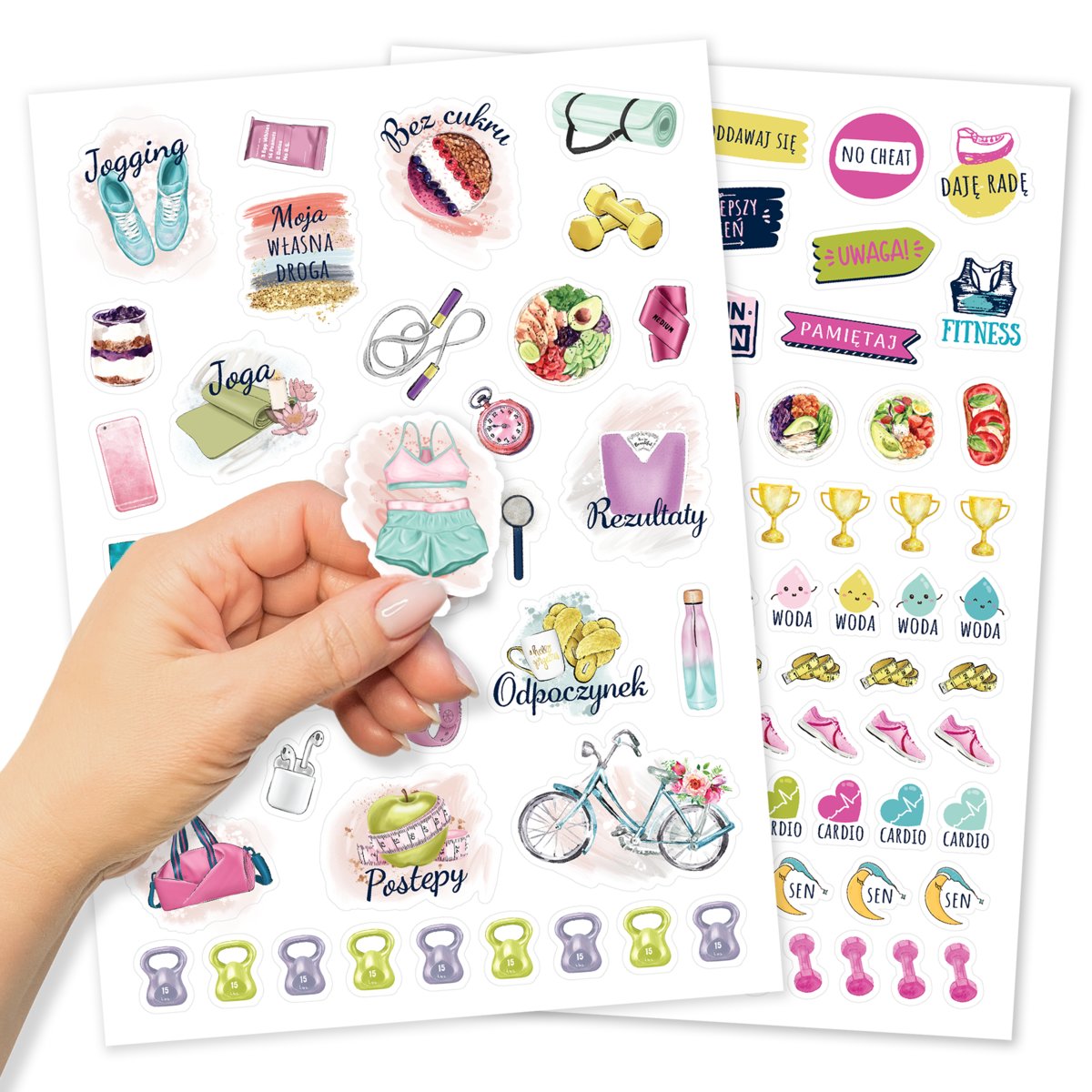 Naklejki do Fit Planera, Planer Fitness, Bujo, Kalendarza