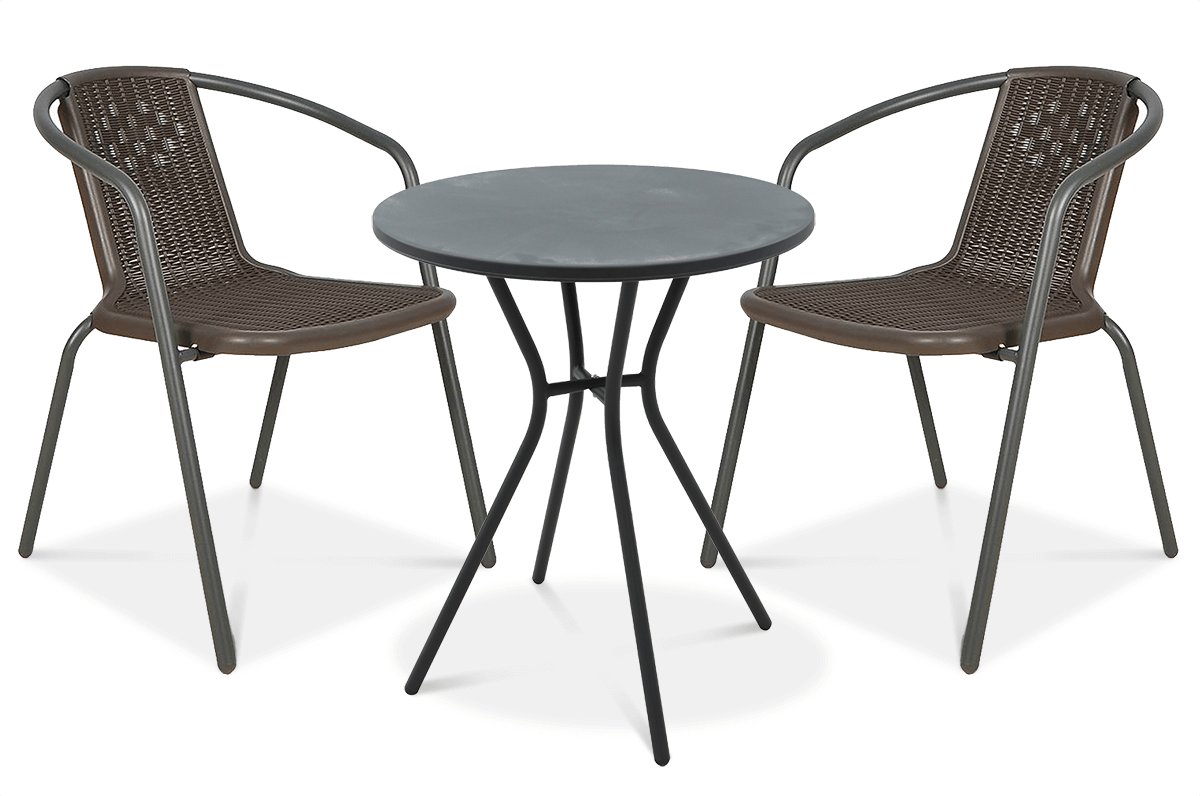 Zestaw Mebli Na Balkon Simple 2+1 Brown - Focus Garden