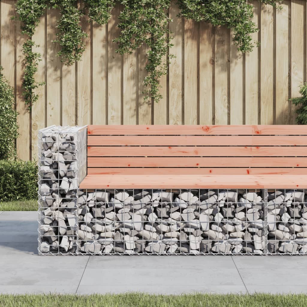 Vidaxl Ławka Ogrodowa Z Gabionem 122X71X65,5Cm, Lite Drewno Daglezjowe
