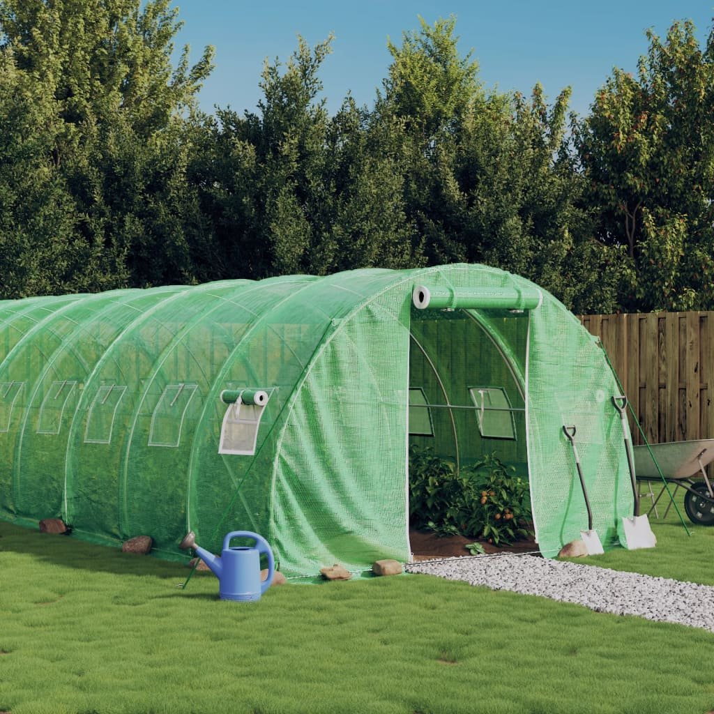 vidaXL Szklarnia ze stalową ramą, zielona, 42 m?, 14x3x2 m