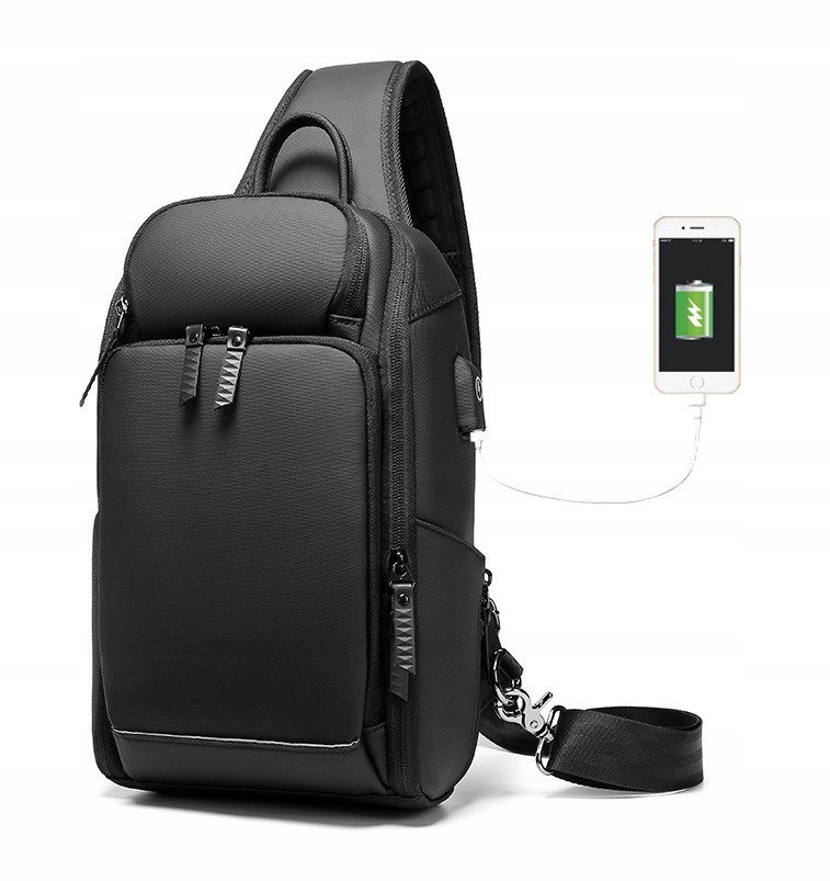 Plecak na jedno ramię laptop tablet USB (I305)