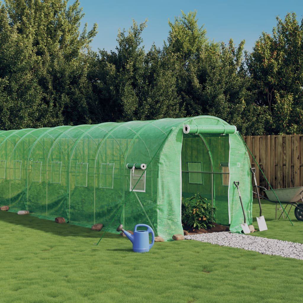 vidaXL Szklarnia ze stalową ramą, zielona, 36 m?, 18x2x2 m