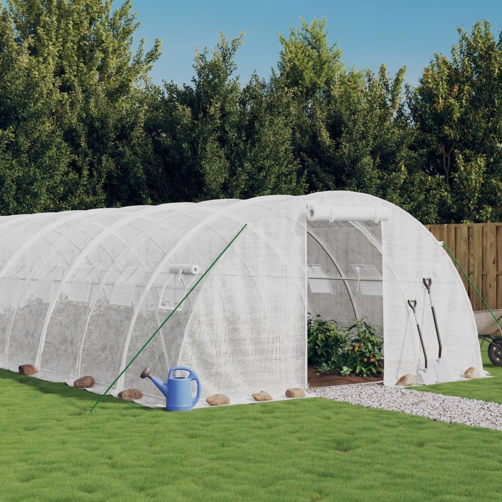 Vidaxl Szklarnia Ze Stalową Ramą, Biała, 96 M², 24X4X2 M