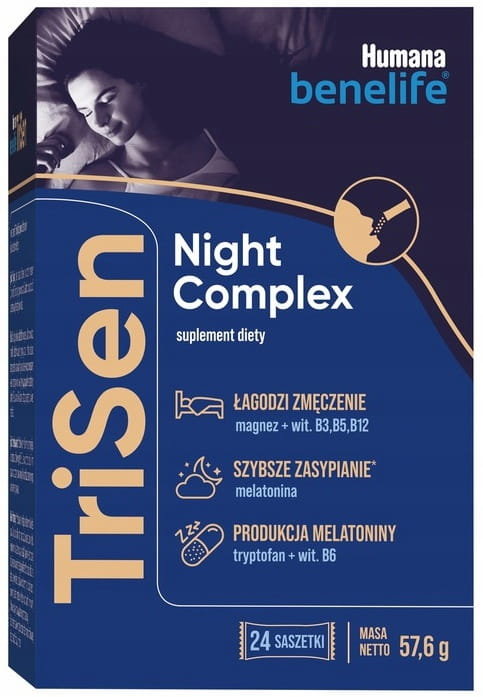 Humana, Trisen Night Complex Na Sen Melatonina Tryptofan, 24 saszetki