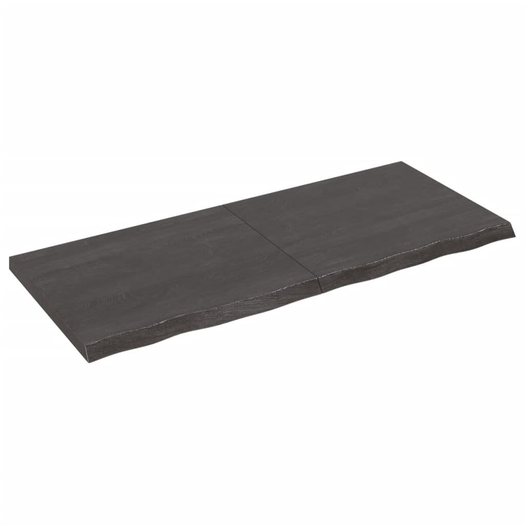 vidaXL Półka, ciemnoszara, 120x50x4 cm, wykończone lite drewno dębowe