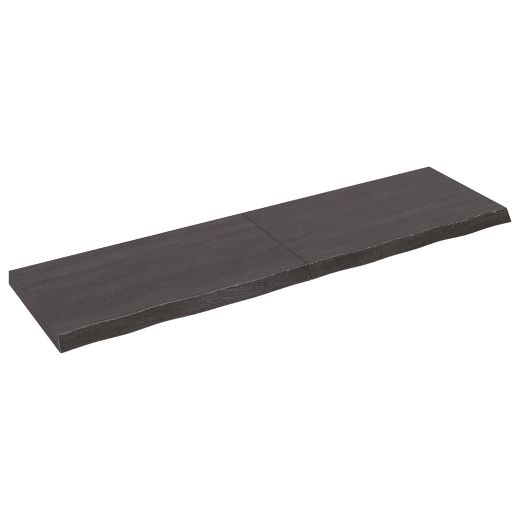 vidaXL Półka, ciemnoszara, 180x50x6 cm, wykończone lite drewno dębowe