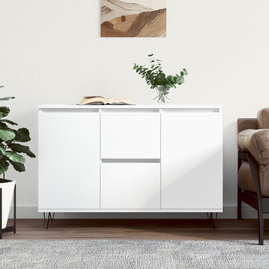 vidaXL Szafka, biała, 104x35x70 cm, materiał drewnopochodny
