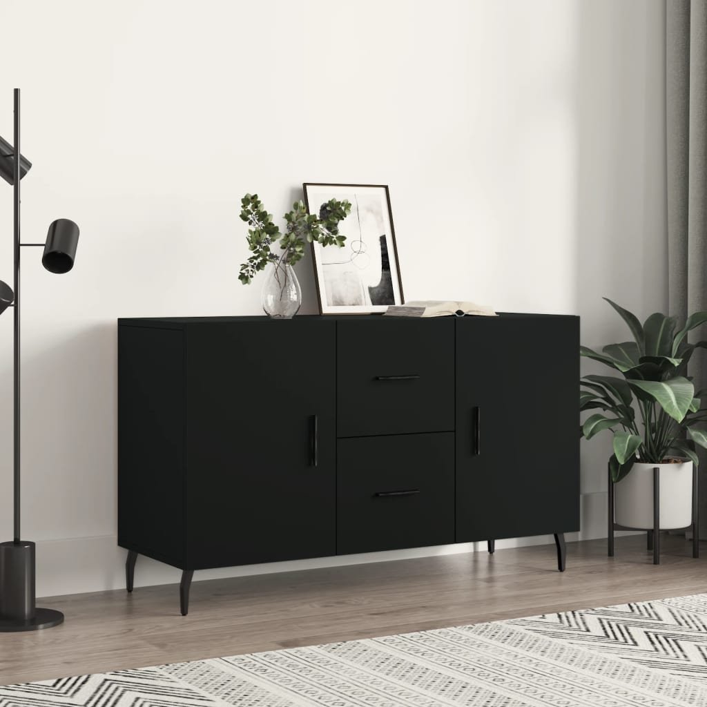 vidaXL Komoda, czarna, 100x36x60 cm, materiał drewnopochodny