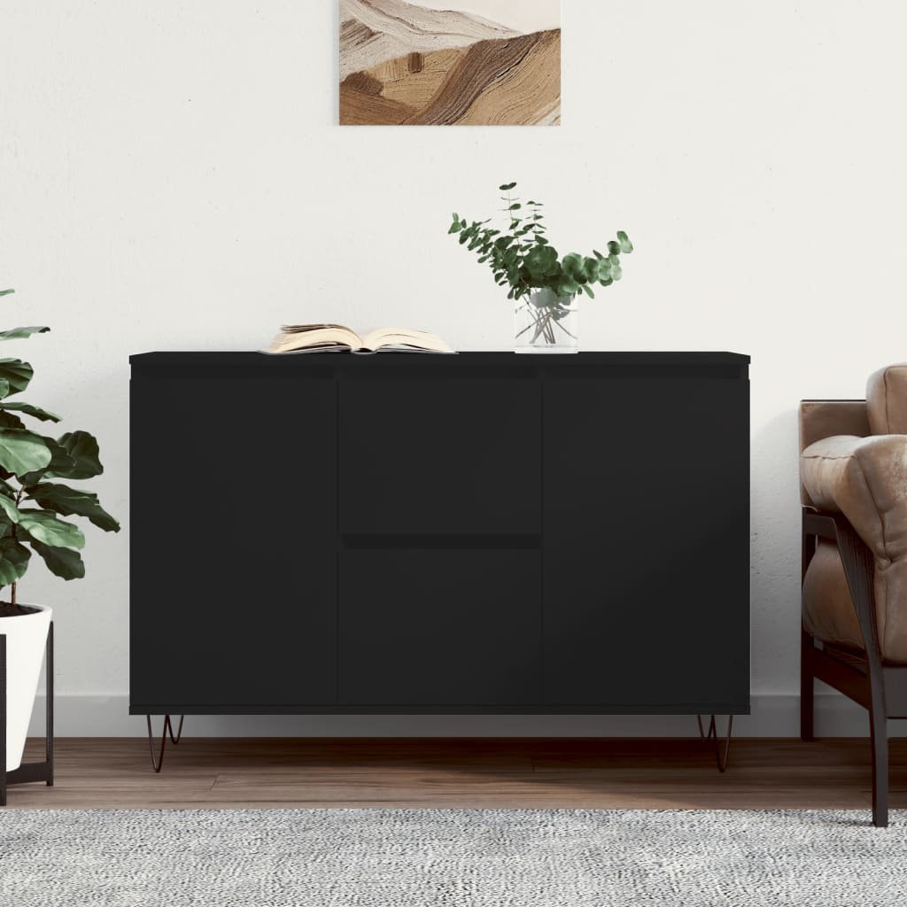 Vidaxl Szafka, Czarna, 104X35X70 cm, Materiał Drewnopochodny