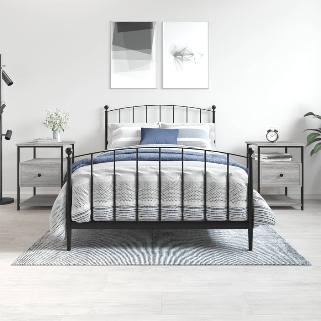 vidaXL Szafki nocne, 2 szt., szary dąb sonoma, 40x42x56 cm