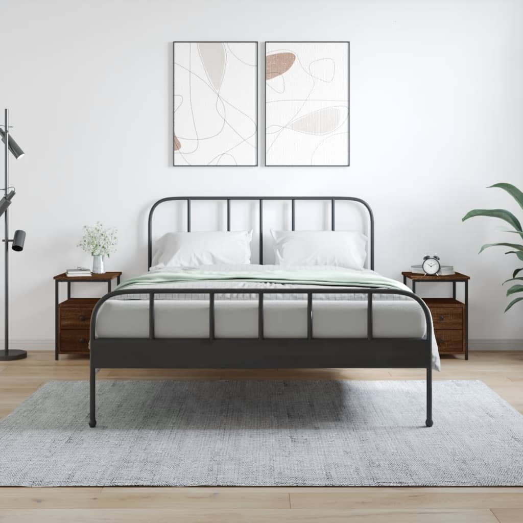 vidaXL Szafki nocne, 2 szt., brązowy dąb, 34x35,5x50 cm