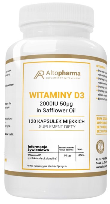 Altopharma Witaminy D3 2000 IU 50 g 120 kapsułek miękkich 1146125