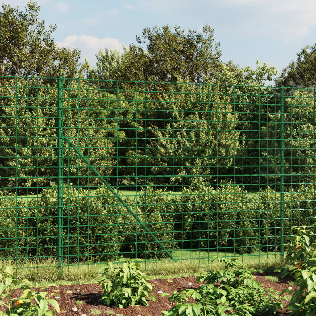 vidaXL Ogrodzenie ze zgrzewanej siatki, zielone, 1,8x25 m