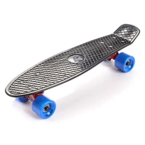 Norimpex Deskorolka czarna z niebieskimi kołami