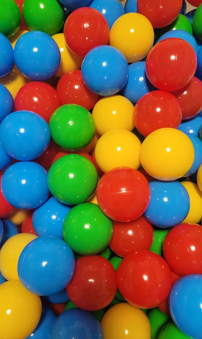El-term Piłki 6cmx300 szt. Piłki do suchego basenu. Zestaw12 Kolory: Czerwony, zielony, żółty, niebieski