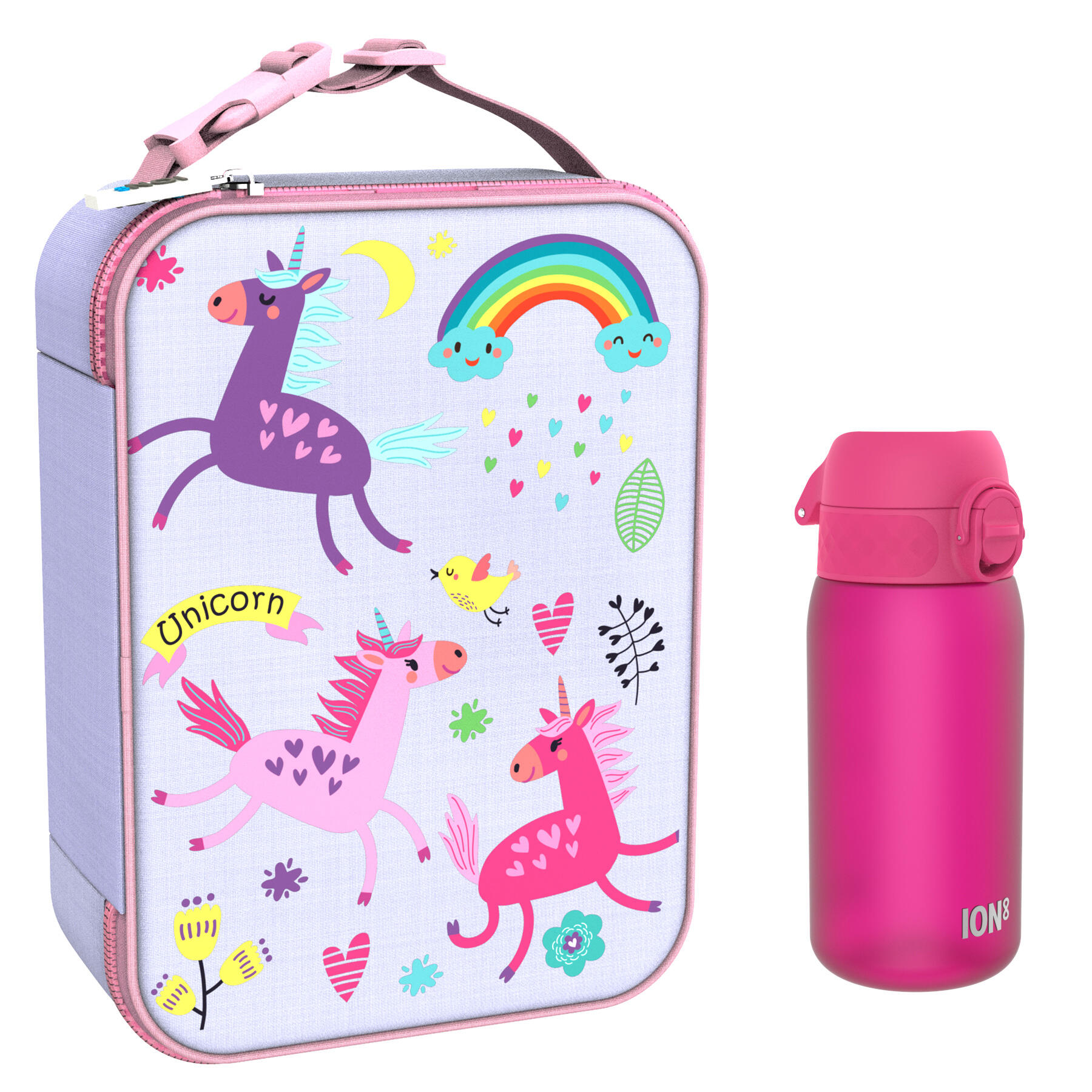 Zestaw Śniadaniowy Do Przedszkola Ion8 Unicorns 14: Lunchbag I8Lbvunic I Butelka Ion8 I8Rf350Pin