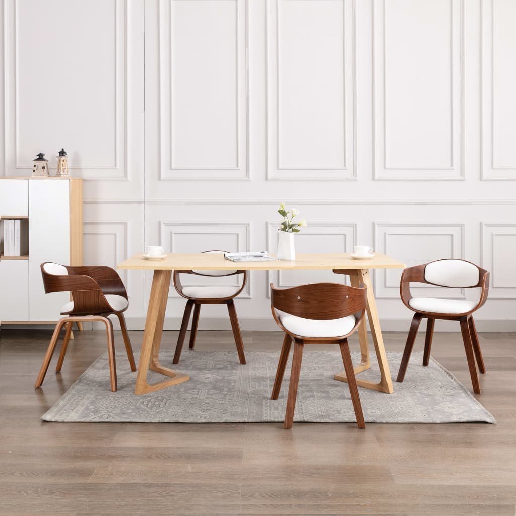 vidaXL Krzesła stołowe, 4 szt., gięte drewno i sztuczna skóra