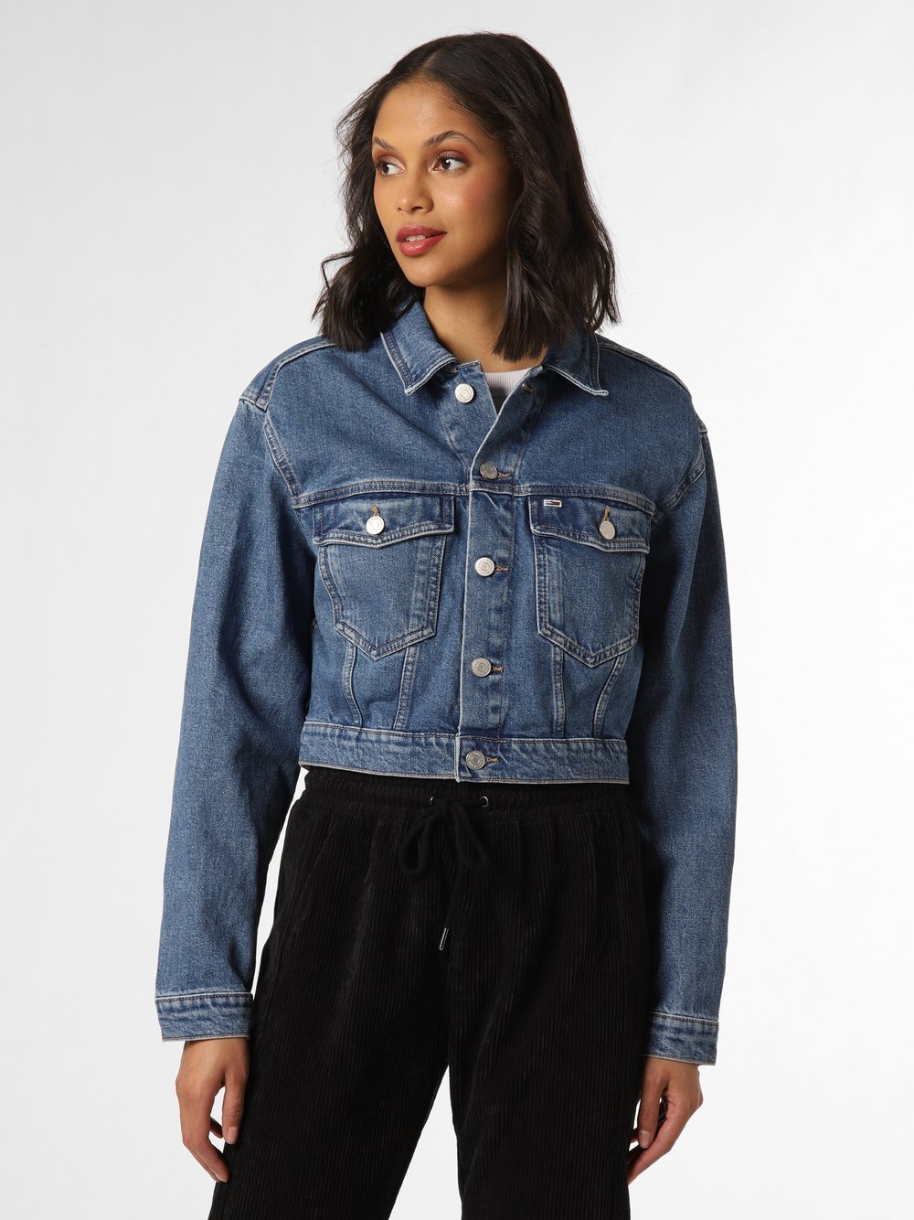 Tommy Jeans - Damska kurtka jeansowa, niebieski