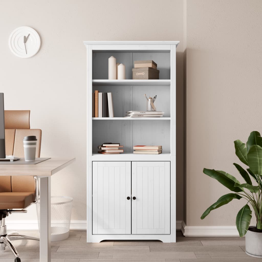 vidaXL Biblioteczka BODO, biała, 80x40x172 cm, lite drewno sosnowe