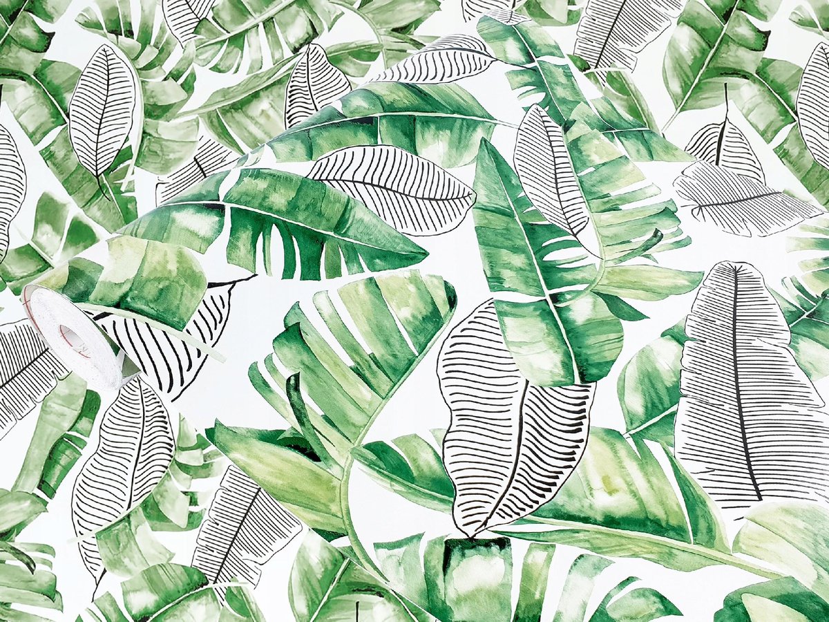 Samoprzylepna Okleina Meblowa Egzotyczne Liście Na Regał Meble Komodę 45x50