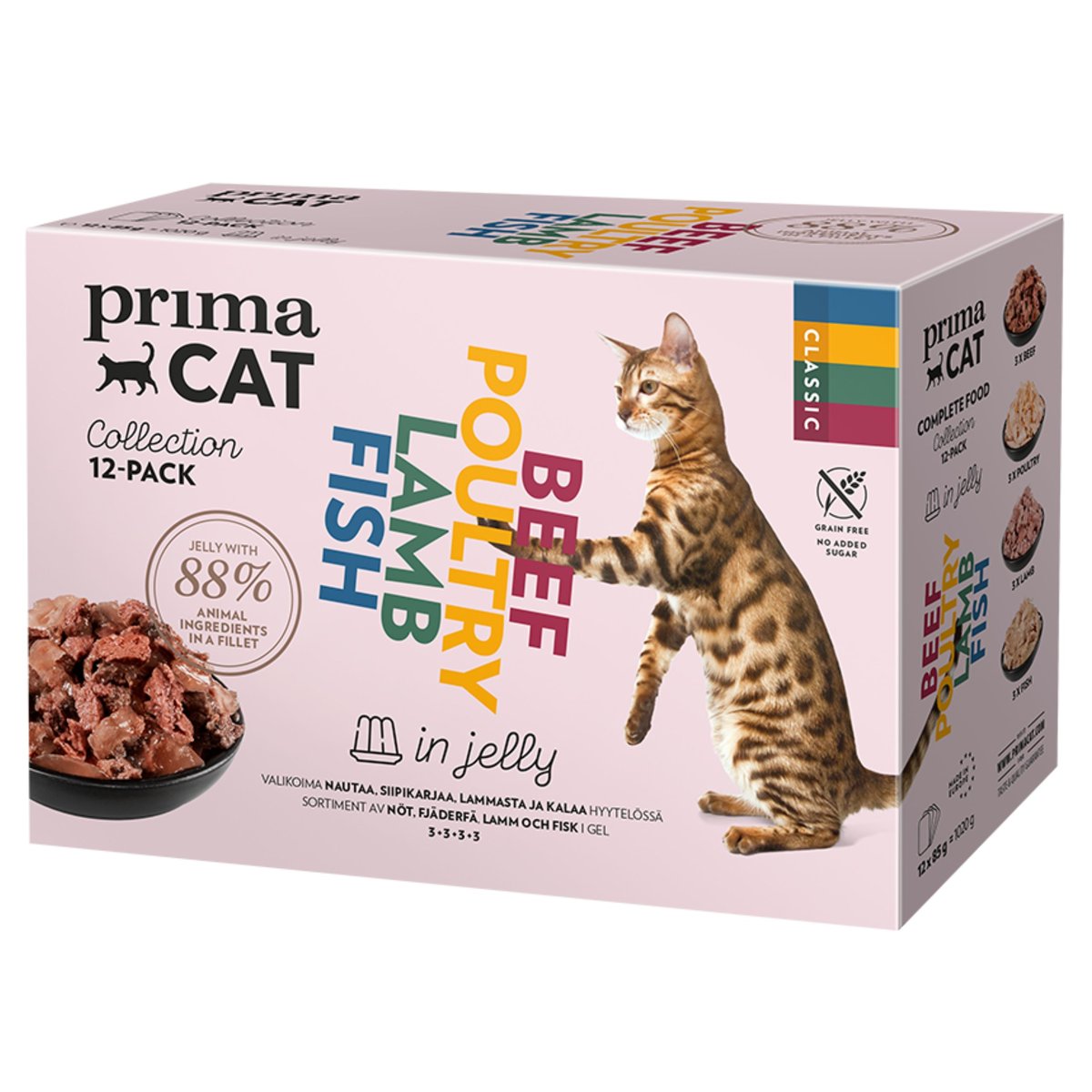 PrimaCat Classic multipack karma dla kota mix smaków w galaretce 12x85 g
