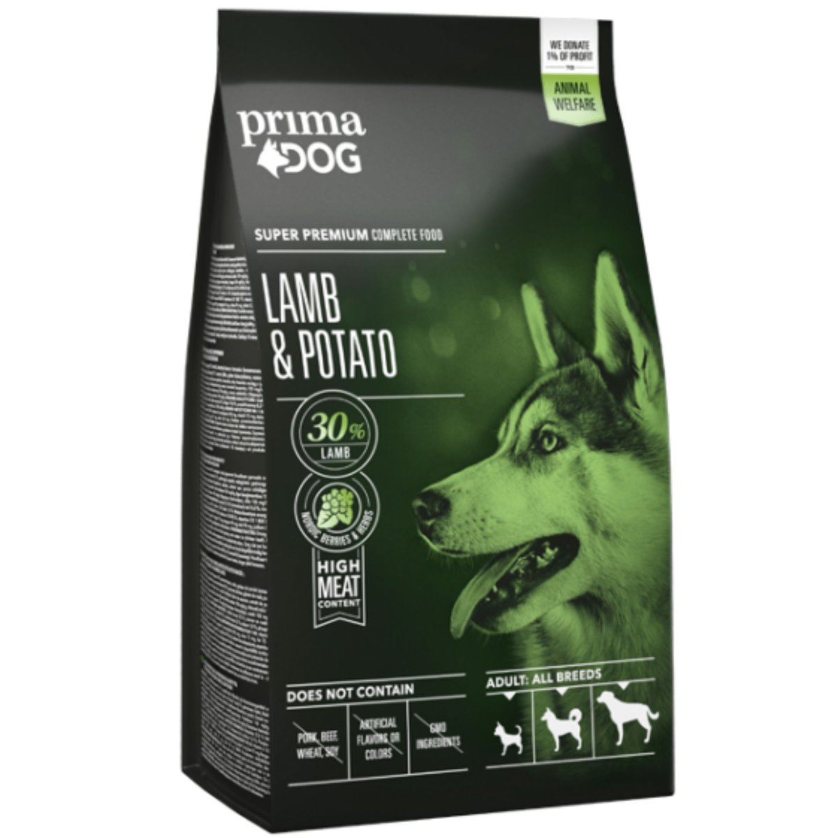 PRIMADOG Karma dla psa 30% MIĘSA Jagnięcina z ziemniakami 10kg