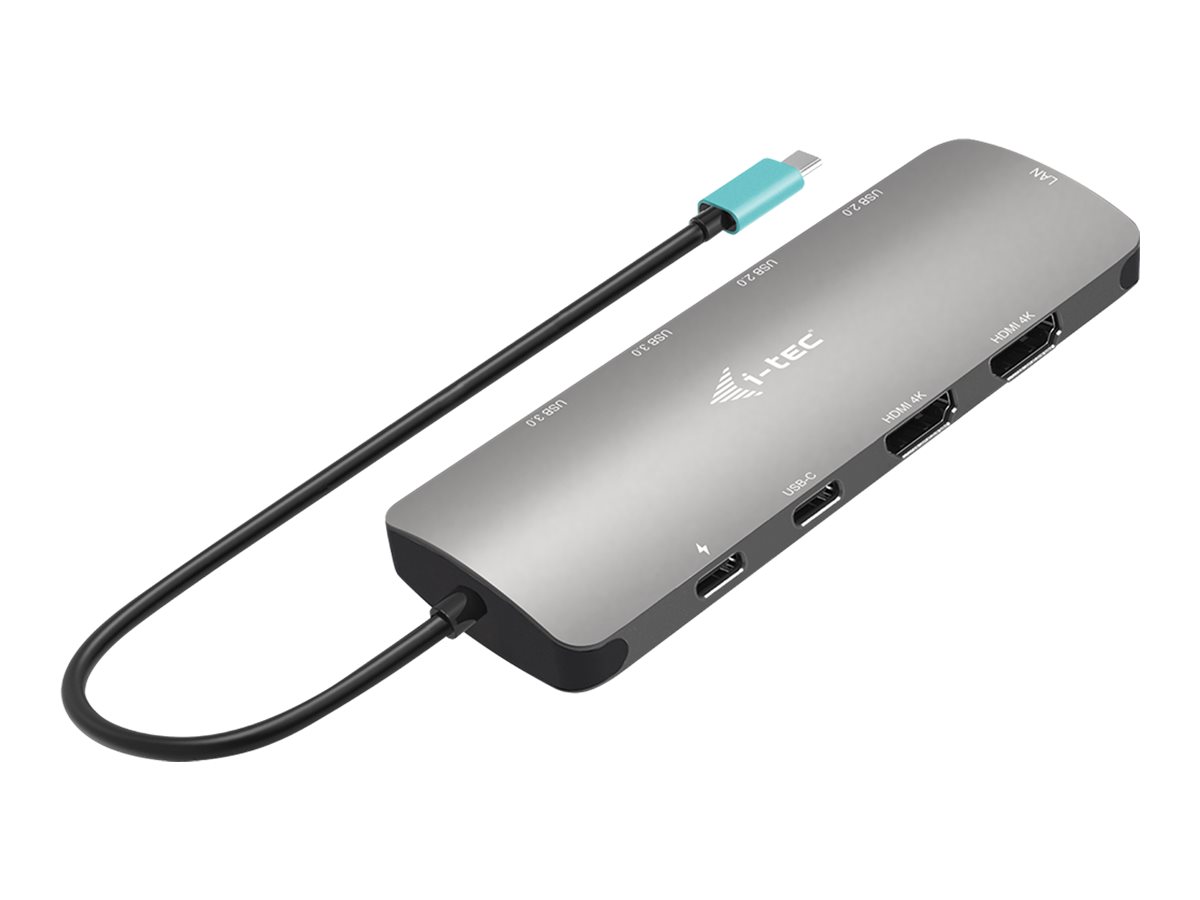 I-TEC USB-C Metal Nano Dock 2x HDMI 1x GLAN 2x USB 3.2 2x USB 2.0 1x USB-C 3.2 Gen.1 Data 1x USB-C 100W PD