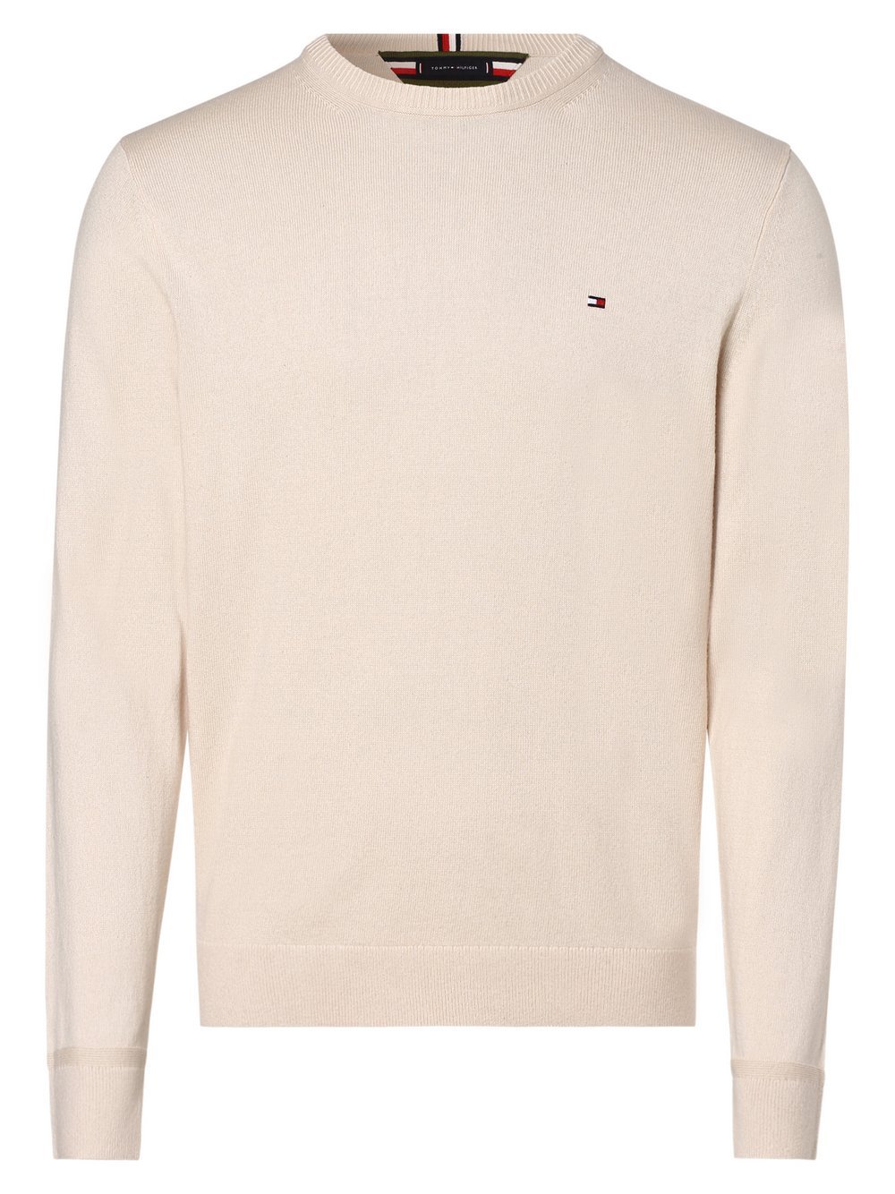 Tommy Hilfiger - Sweter męski z dodatkiem kaszmiru, biały