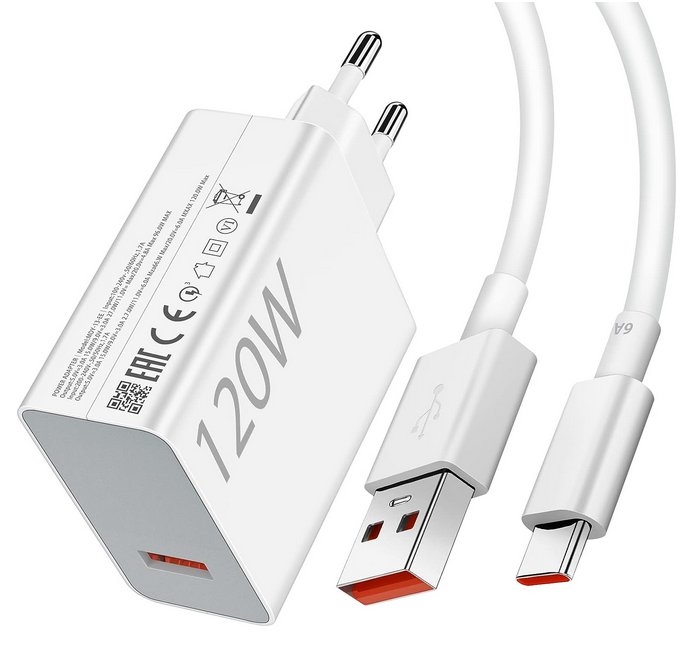 Super Szybka Ładowarka Sieciowa Xiaomi 120W Fast Charge + Kabel Usb-C