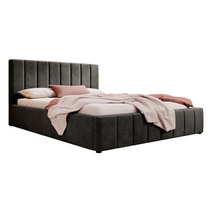Łóżko 180x200 z pojemnikiem SFG0116 / czarny welur