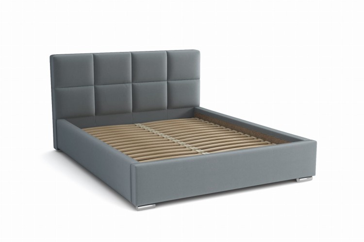 Łóżko do sypialni tapicerowane 120x200 z pojemnikiem - Alaska Szare