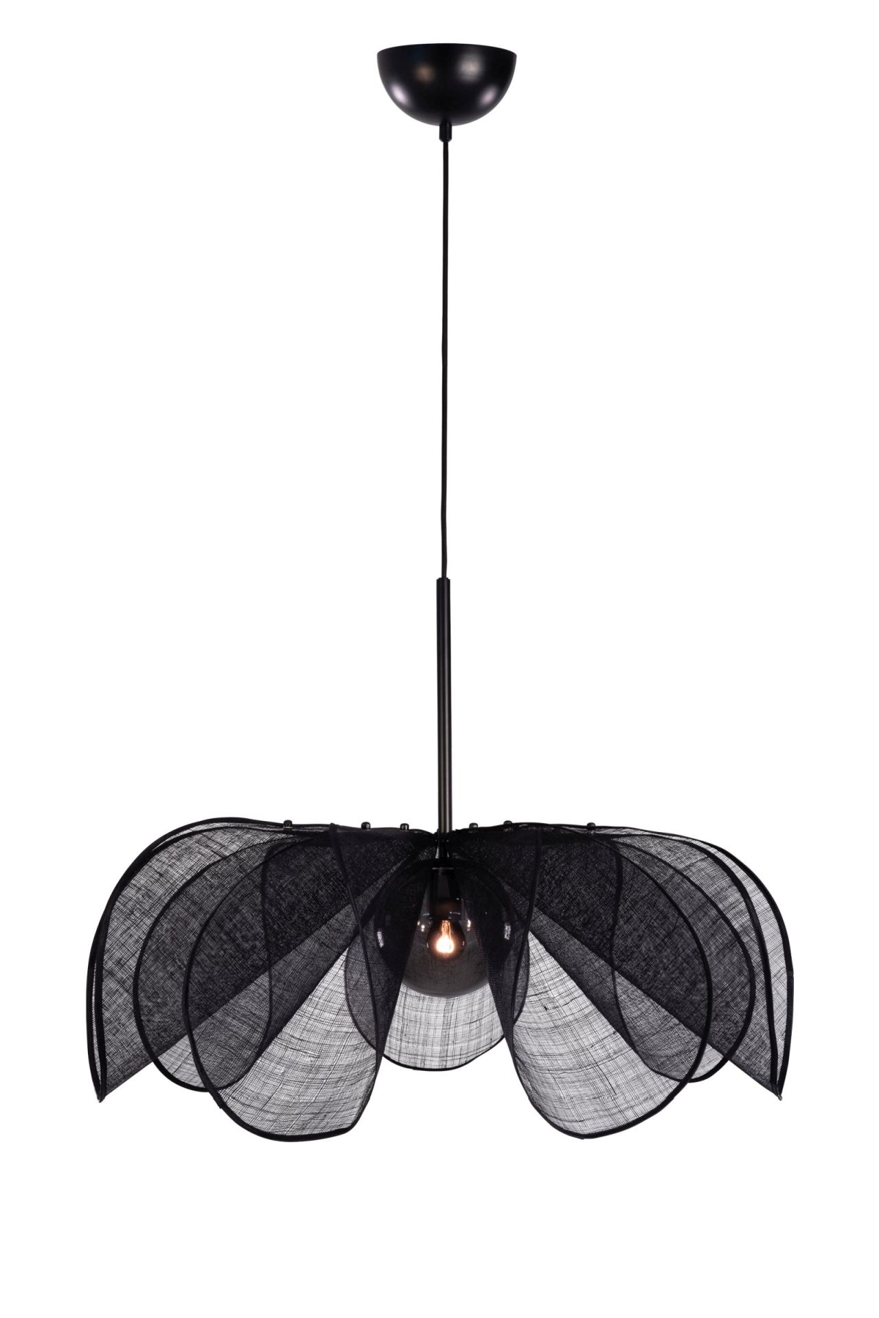 Designerska, czarna lampa wisząca - kwiat 108662 z serii STYRKA