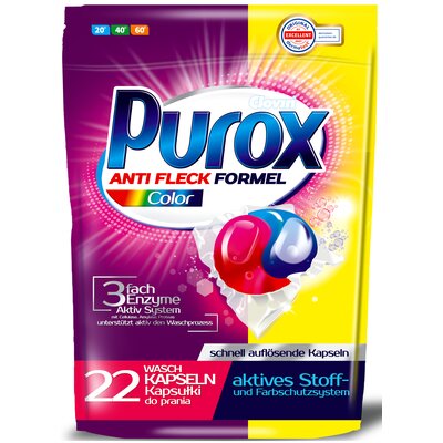 Kapsułki do prania PUROX Color - 22 szt.