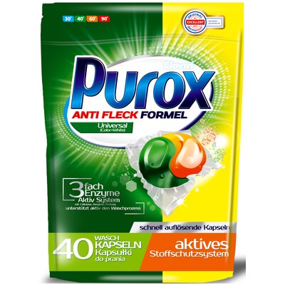 Clovin Purox Kapsułki Żelowe Do Prania Duocaps 40szt x 18g Universal