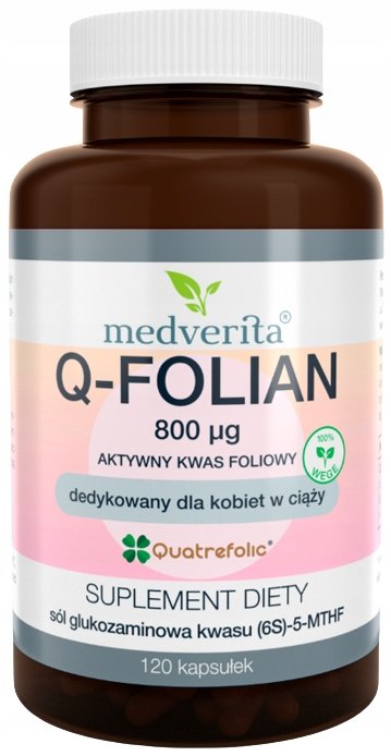 Medverita Q-Folian, Kwas Foliowy 800uq Ciąża, 120 Kap.