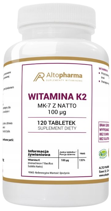 Altopharma Witamina K2 MK-7 z Natto 100 g 120 tabletek 1146129