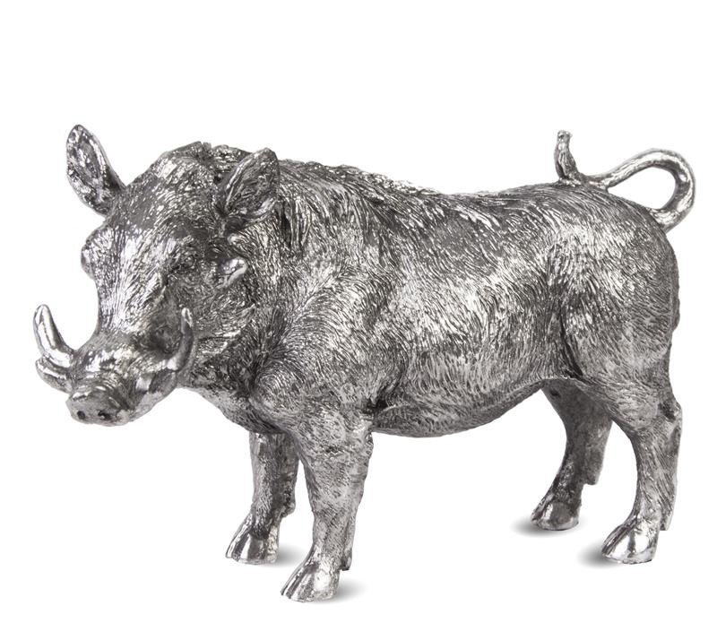 Figurka PIGMEJKA Srebrny Dzik, 12,5x19,5 cm