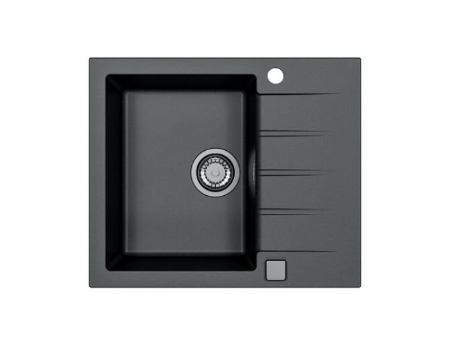 Alveus Cadit 10 Zlewozmywak granitowy jednokomorowy 59x50 cm czarny 1132021