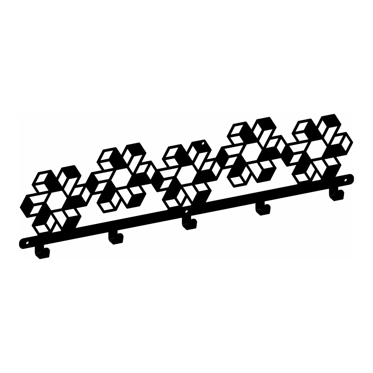 Wieszak ścienny ubraniowy WS23 geometryczny czarny