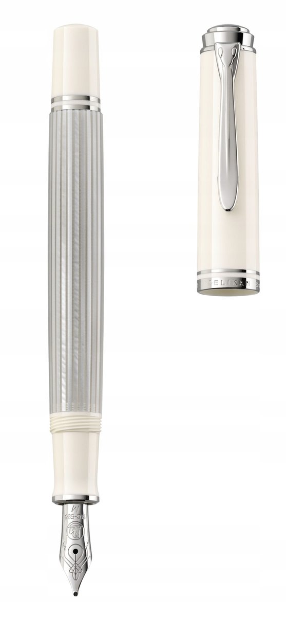 Pelikan Souverän pióro wieczne EF M405 silver-white tłoczek