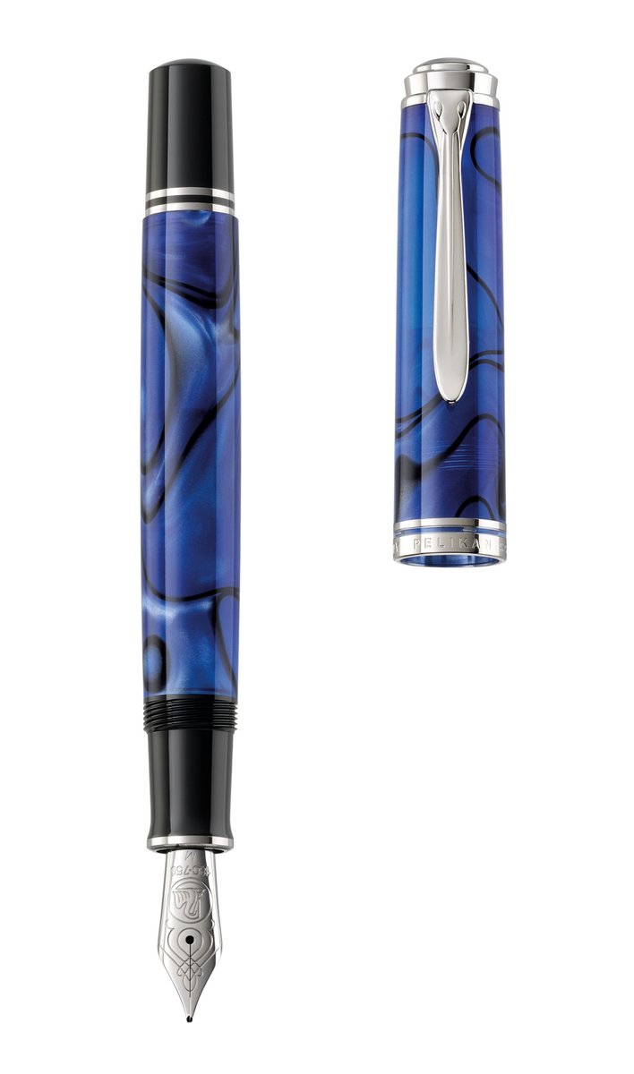 Pelikan Souverän M805 Pióro wieczne M Blue Dunes tłoczek