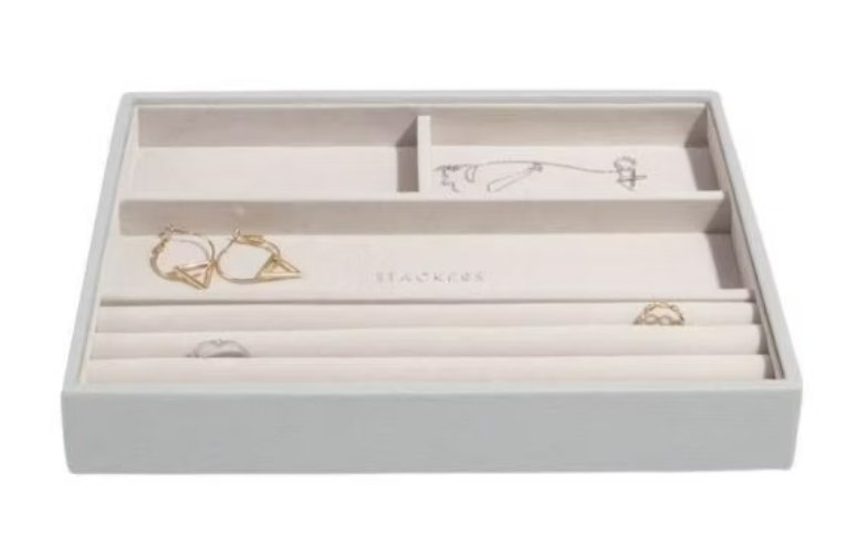 Stackers Szkatułka na biżuterię Stackers 4 komorowa classic kamienna szarość 74492