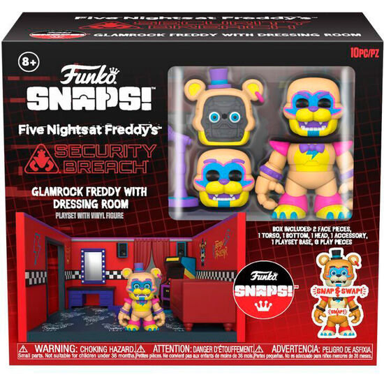 FIGURA SNAPS! FIVE NIGHT AT FREDDYS GLAMROCK FREDDY WITH DRESSING ROOM