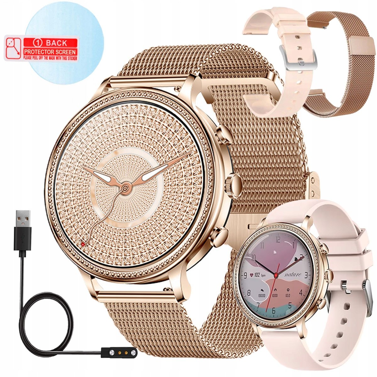 Smartwatch Zegarek Damski Rozmowy Ekg Puls Pl Menu