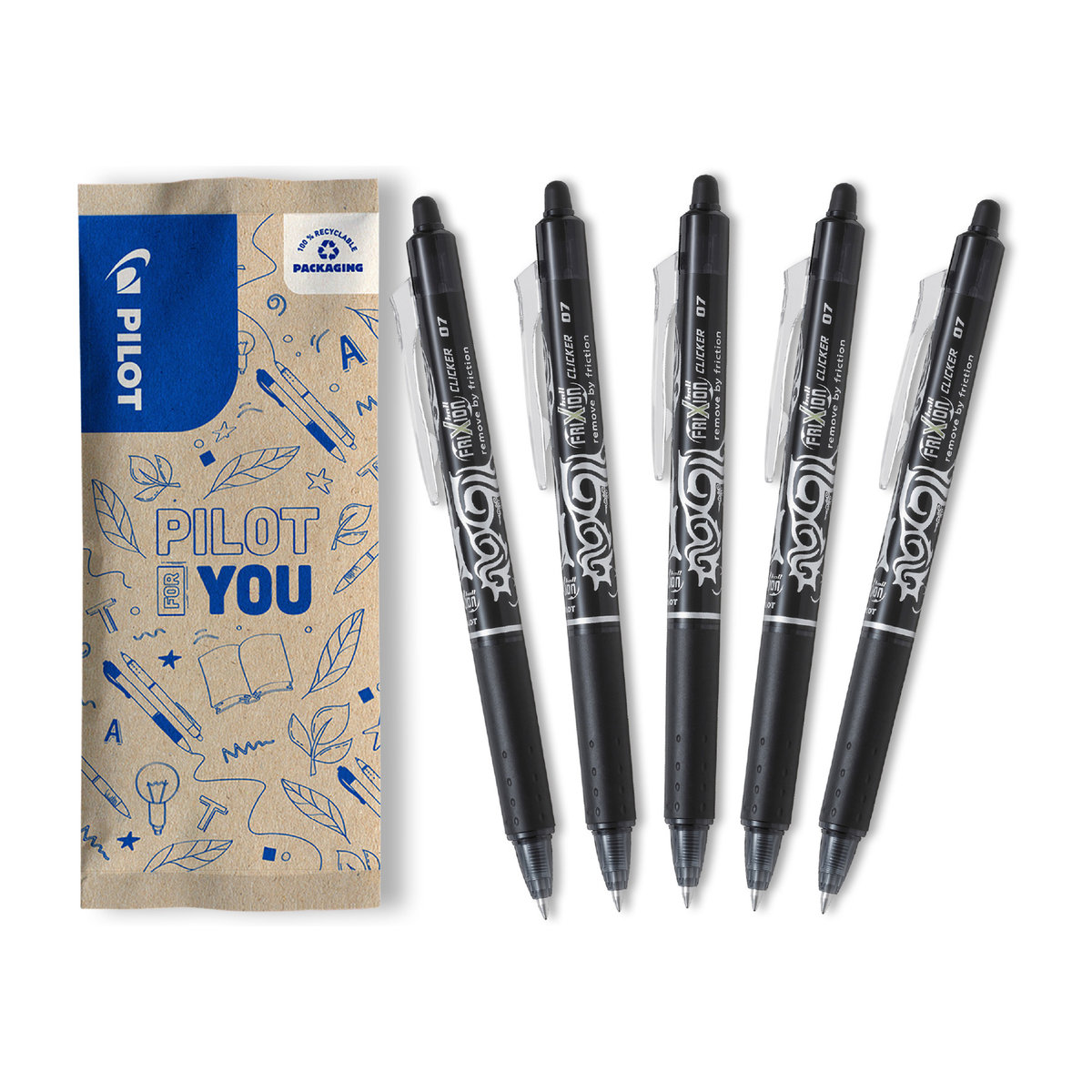 Zestaw 5x PILOT Frixion Clicker Ball 0,7 czarny