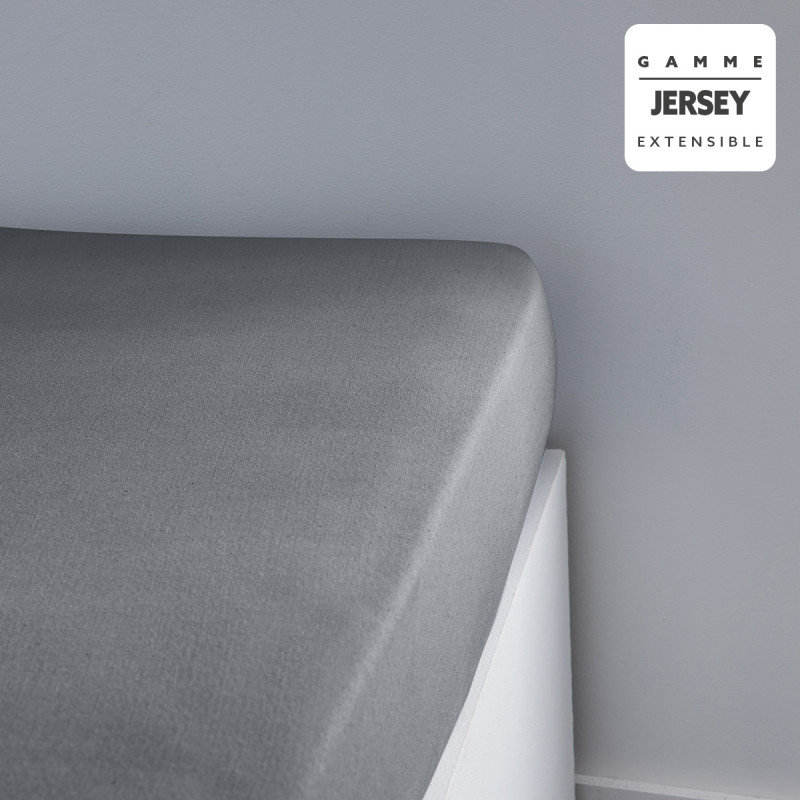 Dzianina bawełniana regulowany dolny arkusz Jersey Cotton. stal 135/150x200cm