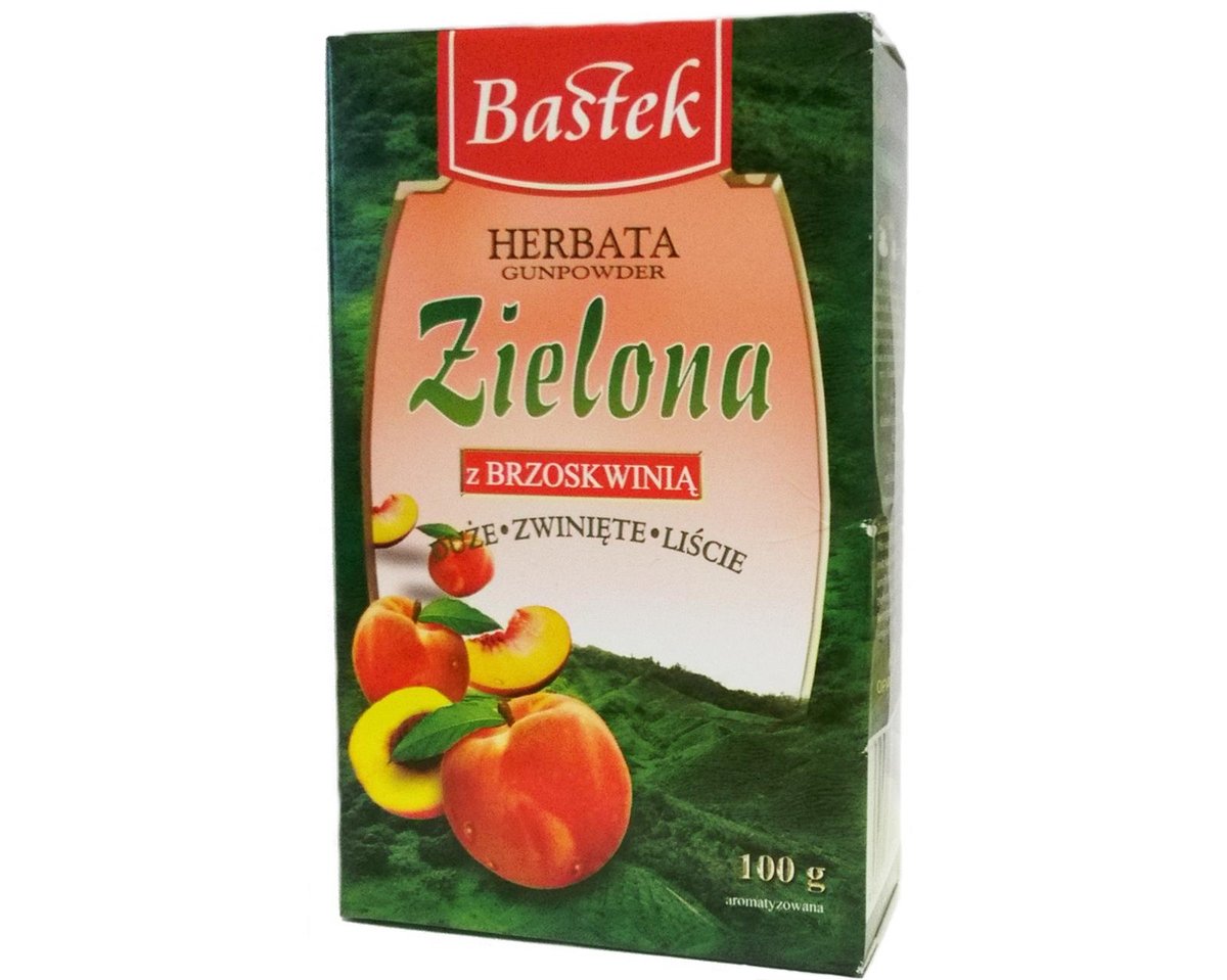 BASTEK HERBATA ZIELONA BRZOSKWINIA LIŚĆ 100G
